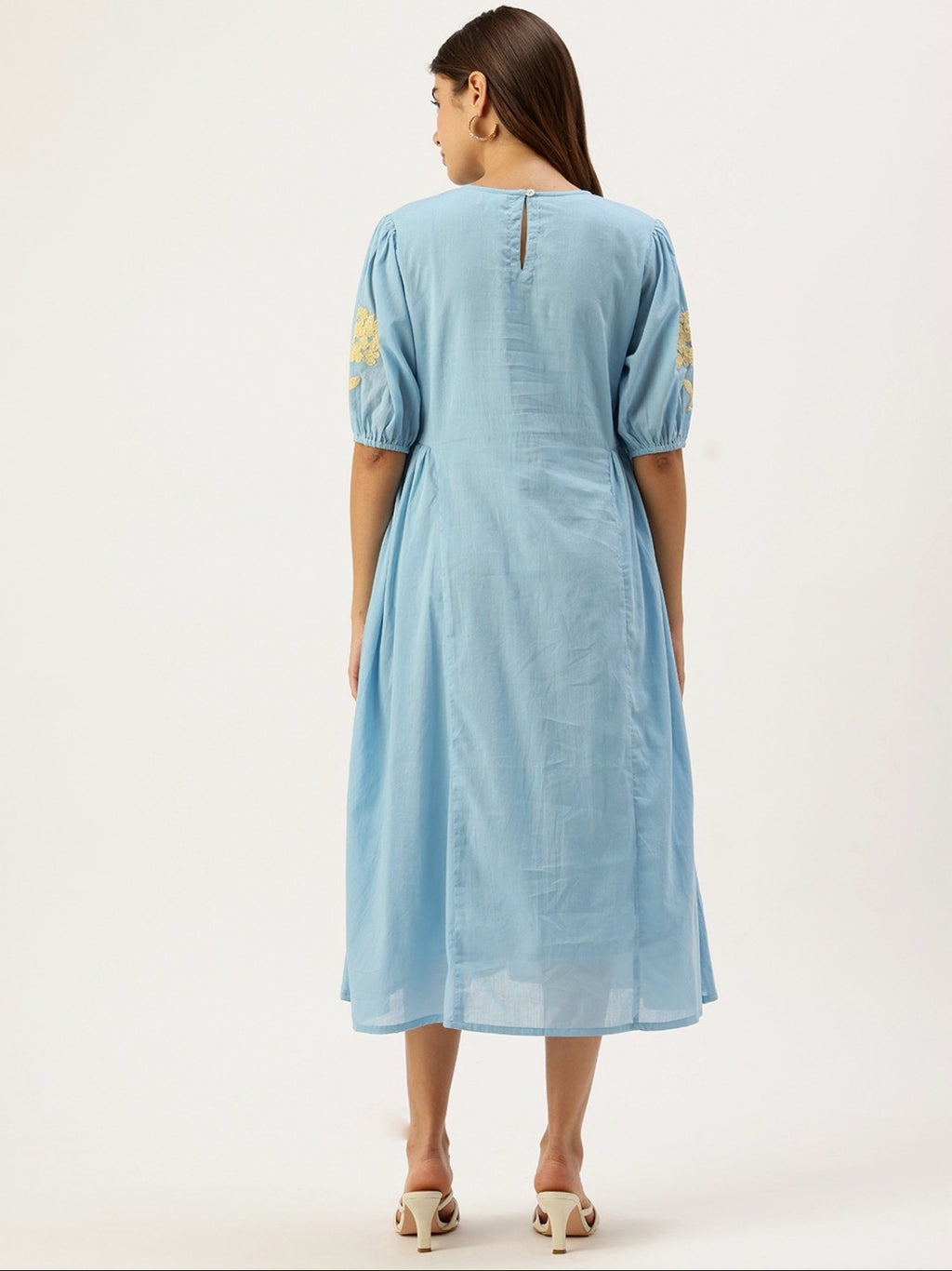 Aurelia Bloom Embroidered Midi Dress