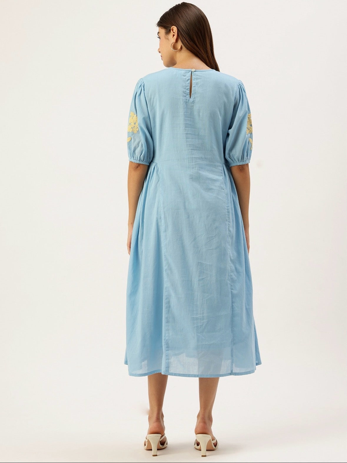 Aurelia Bloom Embroidered Midi Dress